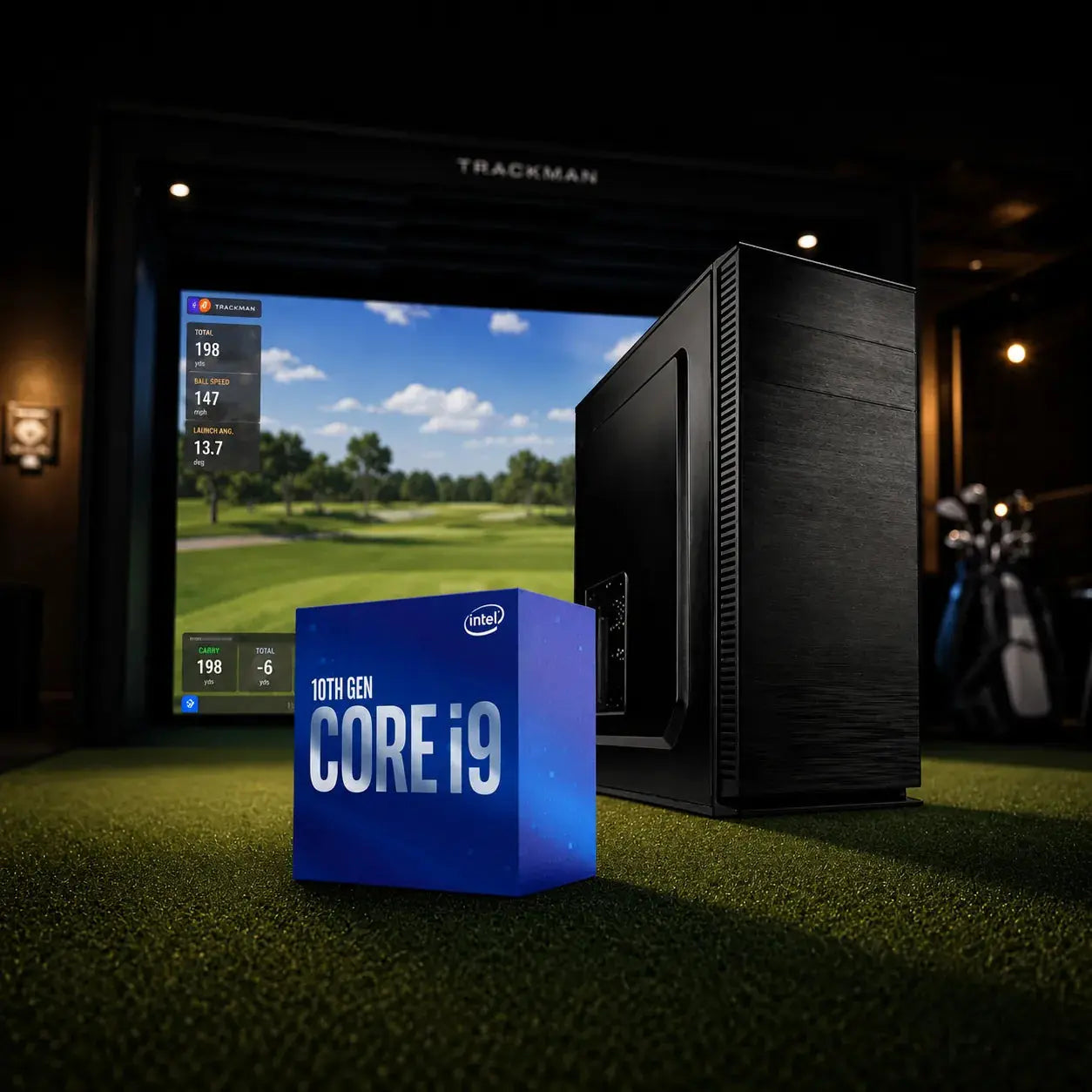 PC-System Golf Simulator 4K UHD mit Intel i9, 1 TB SSD, RTX 5070 Ti und 32GB RAM DDR5-5600.