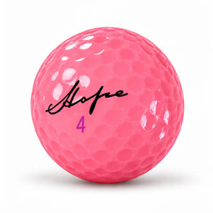 Golfball Marken Mix Pink, AAAA/AAA, mit der Aufschrift "Hope" und der Nummer 4.