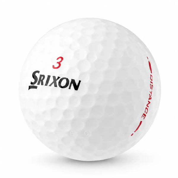 25 Srixon Marathon Golfball in Weiß mit roter Nummer 3, Kategorie AAAA/AAA.