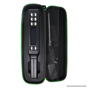 Square Golf Omni Carry Case mit Platz für ein Launch Monitor, innen mit Netzfach.