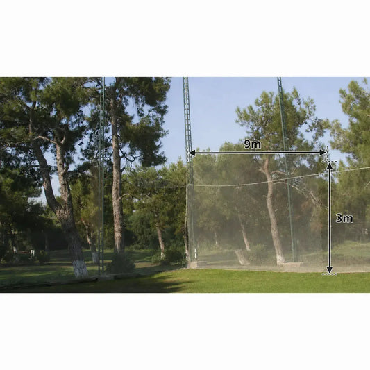 Impact Netz für Golfsimulator, 9x3 m, 20mm Maschenweite, inkl. Bleigewichten.