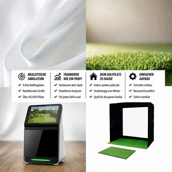 Golfbox x Garmin Approach R50 Bundle für realistische Golfsimulation und Indoor-Training.
