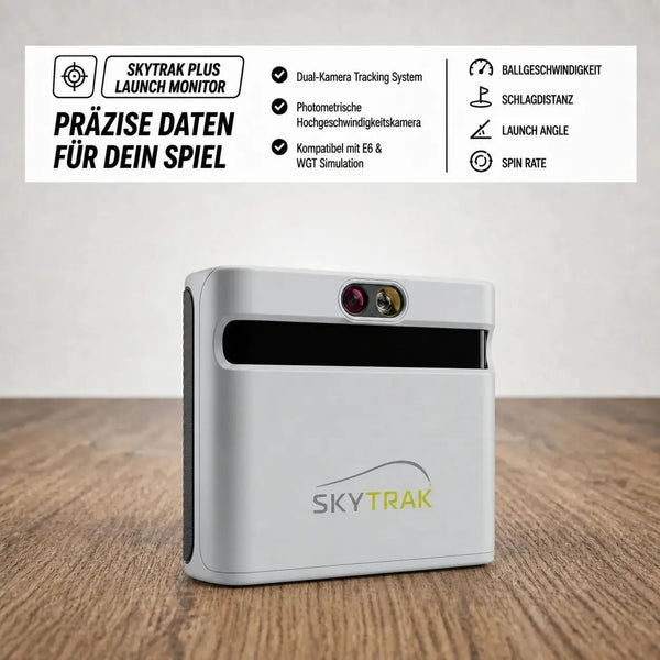 Golfbox x SkyTrak+ Bundle mit Dual-Kamera Tracking System und Photometrischer Hochgeschwindigkeitskamera.