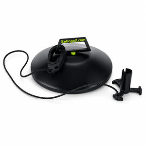 Golftrainingstool Sebo T mit Halteschlaufe und Befestigungsmaterial.