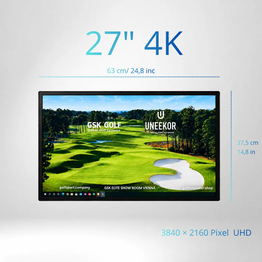 27" 4K UHD Touch Screen LCD für Golf-Simulator, Wandmontage, Modell Uniquor GSK Golf.