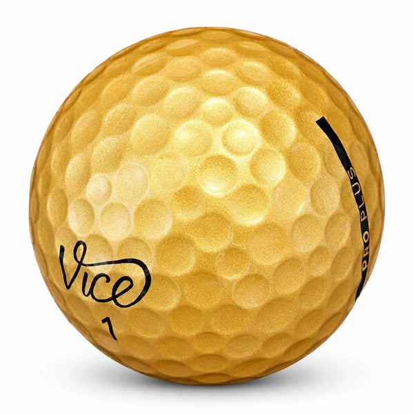 Bunte Golfbälle der Marke Vice, Modell 25 Mix, in gelber Farbe.