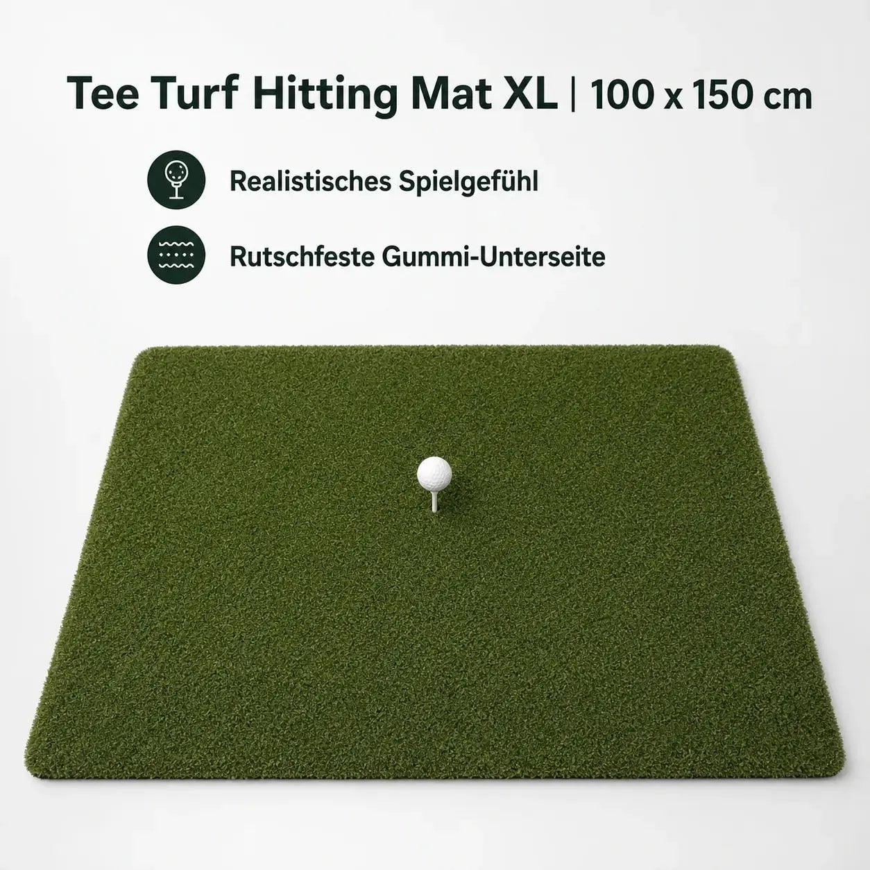 Golfnetz x Rapsodo Bundle mit Tee Turf Hitting Mat XL (100 x 150 cm) für realistisches Spielgefühl.