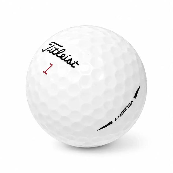 25 Titleist Mix Golfball in AAA Qualität, weiß mit aufgeprägter Nummer 1 und Markenlogo.