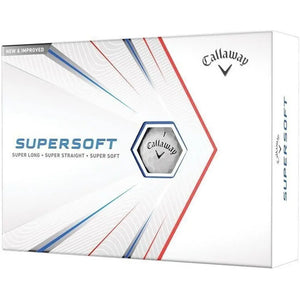 Callaway Supersoft Golfball-Box, weiß, mit Logoaufdruck und modernem Design, 12 Stück