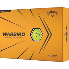Gelbe Callaway Warbird Golfbälle in Originalverpackung, Golfball-Design sichtbar