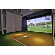 Indoor Golf Simulator mit großer Leinwand und Abschlagmatte, Golfsimulator für Zuhause
