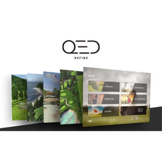 Golf Simulator Software QED Refine mit verschiedenen virtuellen Golfplätzen und Auswahlmenü