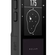 Golf GPS Entfernungsmesser mit Display, Tasten und Solarfeld, seitliche Ansicht