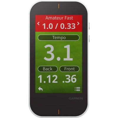 Golf GPS-Gerät schwarz-weiß mit Farbanzeige für Schwungtempo und Golfdaten