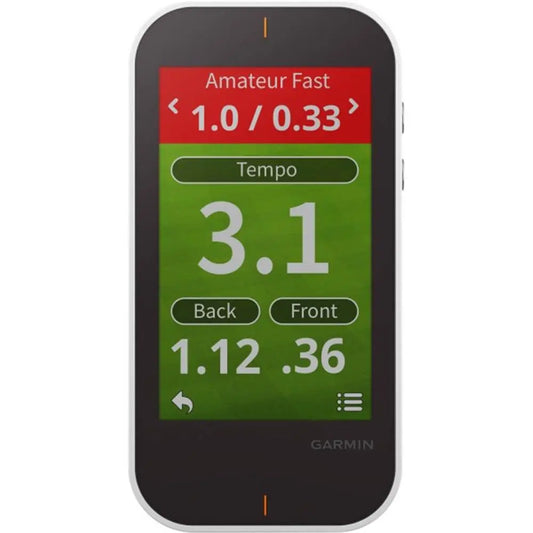 Golf GPS-Gerät schwarz-weiß mit Farbanzeige für Schwungtempo und Golfdaten