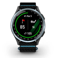 Golf GPS Uhr mit Display für Entfernung, Par und Schlägerauswahl, schwarzes Armband