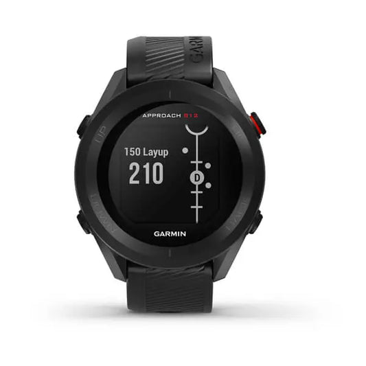Schwarze Golfuhr mit GPS und Golfplatz-Display, Modell Approach S12, für Golfer