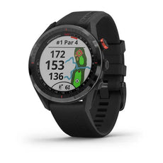 Schwarze Golf GPS Smartwatch mit Farbdisplay und Golfplatz-Entfernungsmessung