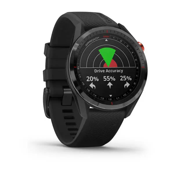 Schwarze Golf GPS-Uhr mit Drive Accuracy Anzeige, sportliches Design