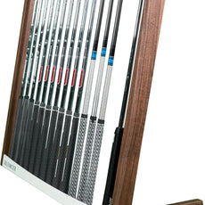 Golfschlägerständer aus Nussbaum und Weiß für bis zu zehn Golfschläger, modernes Design
