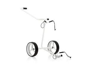 JuStar WHITE - Manuelle Golf-Trolley mit zwei großen Rädern und ergonomischem Griff.