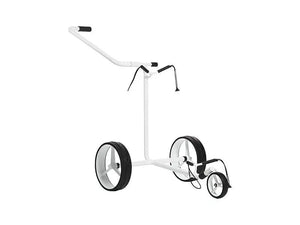 JuStar WHITE - manuelles Golf-Cart mit großen Rädern und Schiebegriff.