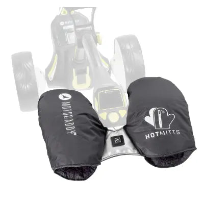 Schwarze beheizbare Golf Trolley Handschuhe Hot Mitts, montiert am Griff, Golfzubehör