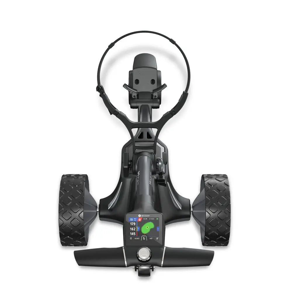 Elektrischer Golf Trolley mit großen Reifen und digitalem Display, Zubehör für Golfplatz