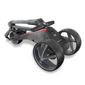 Motocaddy S1 – Hinterrad Detailansicht mit breitem Profil für alle Untergründe