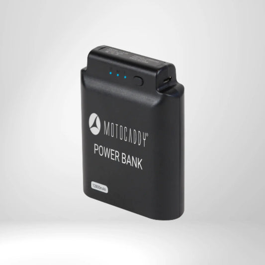 Motocaddy Powerbank 12800mAh, tragbarer Akku für Golfzubehör, Schwarz, mit LED-Anzeige