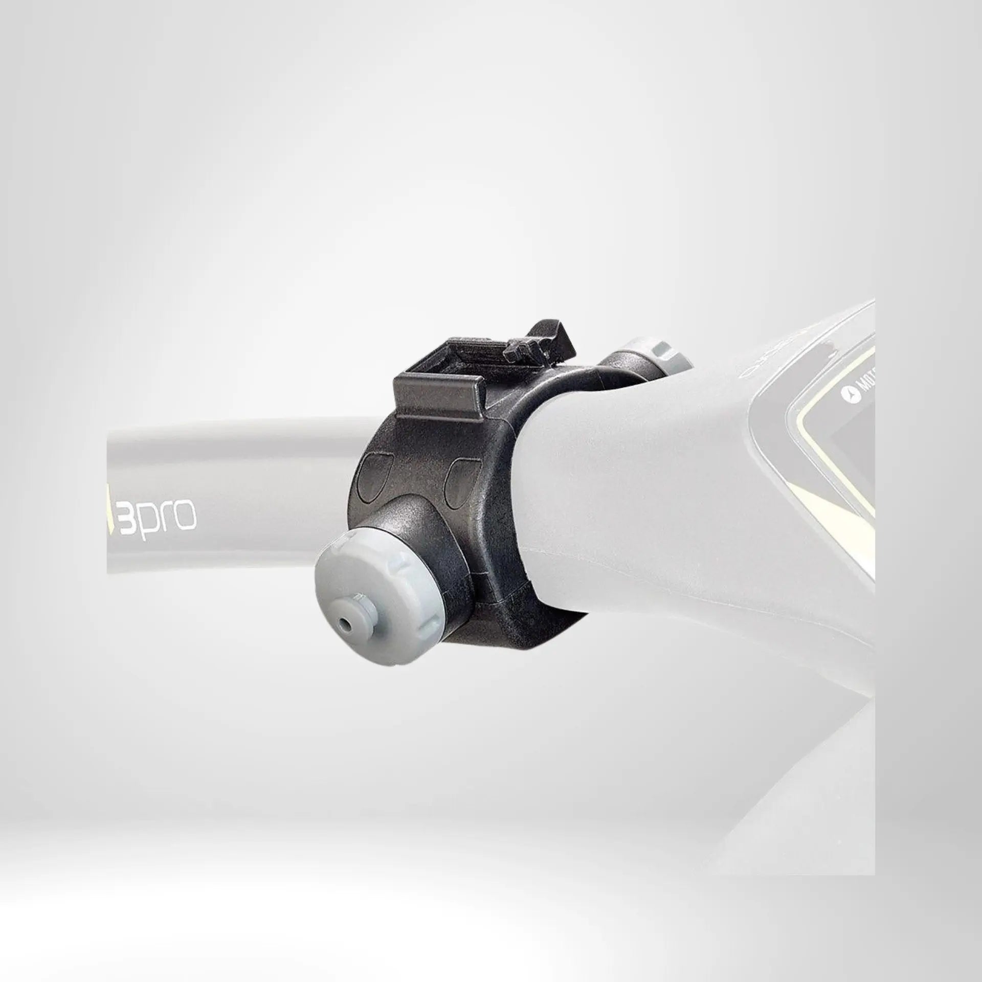 Schwarze Halterung für Golf Trolley Griff, Zubehör für E-Trolley, Detailaufnahme