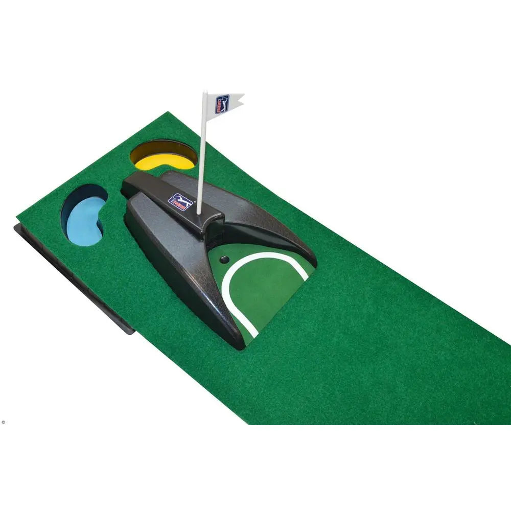 PGA TOUR Putting Matte mit automatischer Ballrückgabe, drei Zielöffnungen, Indoor Golf
