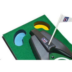 Golf Putting-Matte mit automatischer Rücklaufvorrichtung, zwei Ziellöchern und Fahne