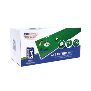PGA TOUR 6ft Putting Mat Verpackung mit grünem Putting-Teppich und Trainingsgolfball