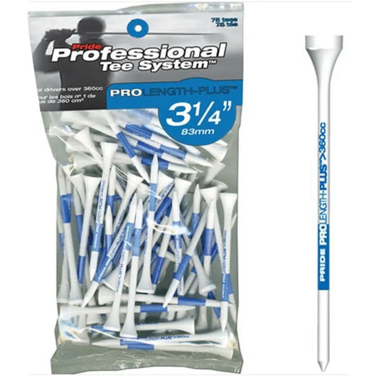 Packung mit 75 weißen und blauen Golftees, Länge 83mm, für Golfschläger-Zubehör.