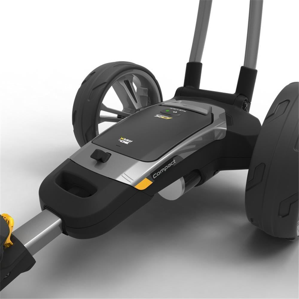 Elektrischer Golf Trolley mit großen Rädern, kompakt und modern für Golfplatz Transport