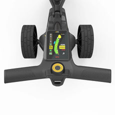 Golf E-Trolley Steuerung mit großem GPS-Display und robusten schwarzen Griffen