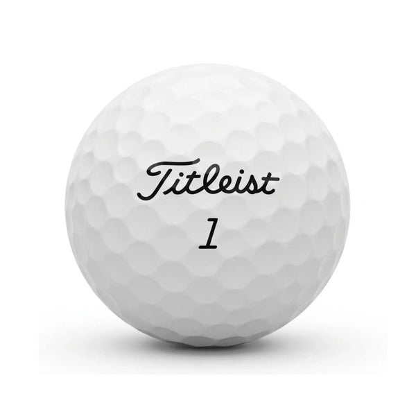 Titleist Pro V1 Years Mix – Nahaufnahme weißer Golfball mit dimpled Oberfläche und Logo