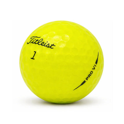 Titleist Pro V1 Yellow Lakeballs – 25 gebrauchte gelbe Golfbälle freigestellt auf weißem Hintergrund