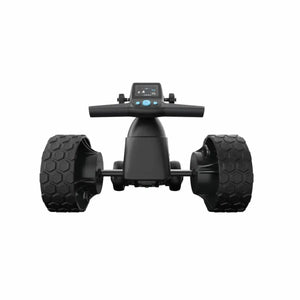 Robera Pro AI Visual Smart Golf Caddy mit großen Gummirädern und Display.