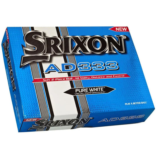Srixon AD333 Golfbälle Verpackung, blau-weiß, Pure White, 2-Piece Ball, für Golfer