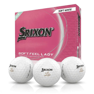 Srixon Soft Feel Lady Golfbälle weiß, pinke Verpackung, Golfausrüstung für Damen