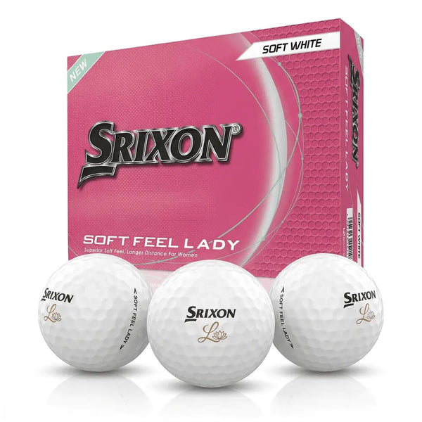Srixon Soft Feel Lady Golfbälle weiß, pinke Verpackung, Golfausrüstung für Damen