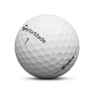 TaylorMade TP5x Tour Lakeballs | AAAAA/AAAA – 25 gebrauchte weiße Golfbälle freigestellt auf weißem Hintergrund