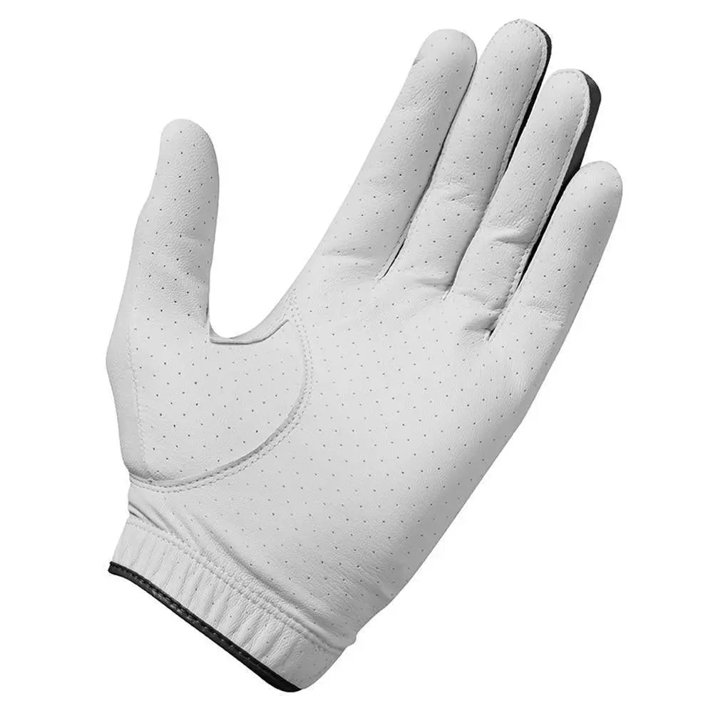 weißer Herren Golfhandschuh für die linke Hand, atmungsaktiv, Nahaufnahme