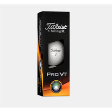 Titleist Pro V1 Golfball RCT in schwarzer Verpackung, Vorderansicht, Golfzubehör