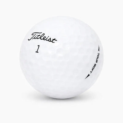 Titleist Tour Soft Lakeballs | AAAAA – 25 gebrauchte weiße Golfbälle freigestellt auf weißem Hintergrund