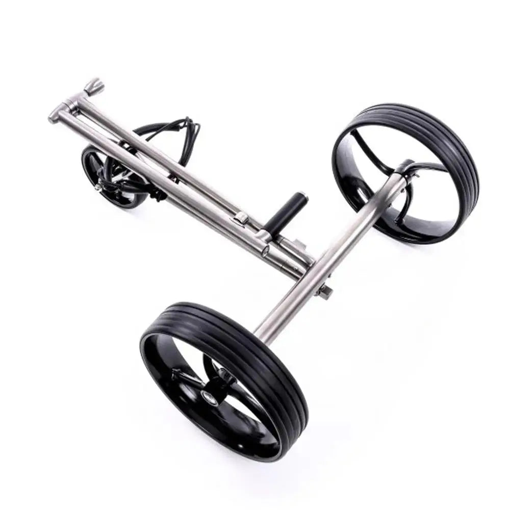 Trend Golf GALAXY Titan E-Trolley 2026, E-Trolley mit robusten Rädern und stabilem Gestell.