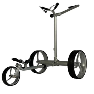 Trend Golf Ranger 2026 Elektro Golf Trolley mit zwei großen Rädern und ergonomischem Griff.
