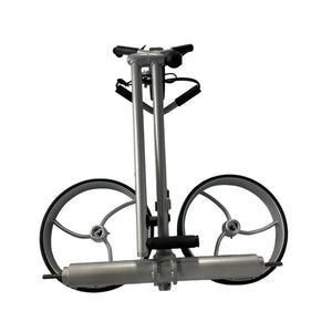 Trend Golf Ranger 2026 Elektro Golf Trolley mit zwei großen Rädern und einem stabilen Gestell.